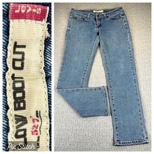 Levi's 527 Low‎ Boot Cut Jeans Women 30X32(30X28 1/2) Light Wash Denim